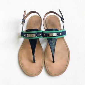 Tommy Hilfiger Green and Navy Sandals